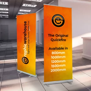 Roll Up & Pull Up Banner Stands - Reskins - Single Sided - 1000mm Wide - Quickfire (Mid Range)